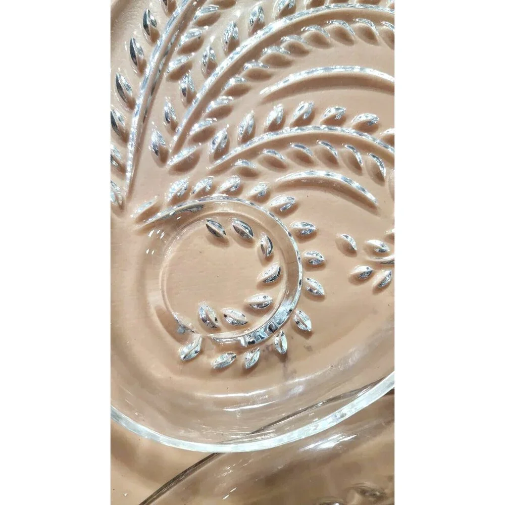 Vintage 1950'sFederal Glass Homestead Hospitality Snack Trays Plates Set‎ of 4